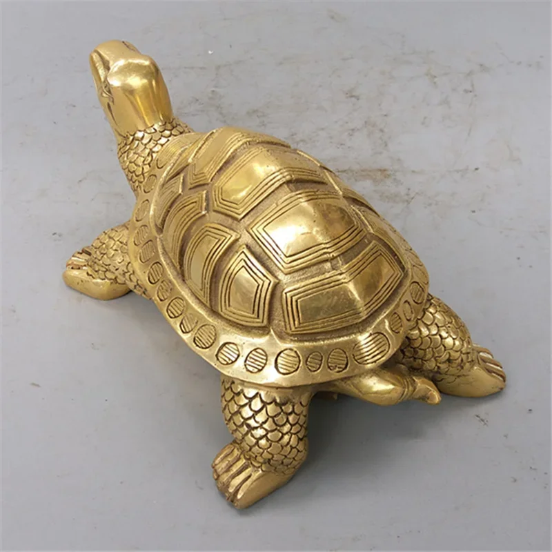 Brass Feng Shui Turtle Tortoise Statue Lucky Animal Sculpture for Longevity Home Office Decoration Figurine Gift Study ornament ornament crafts miniature figurines resin ornaments miniature ornament resin crafts turtle ornament