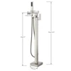 Brushed Gold Bathroom Standing Bathtub Faucet Tub Waterfall Spout Plastic Hand Shower Floor Stand Bath Tub Hot Cold Mixer Tap 5
