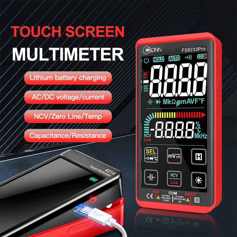 

Wenmeice Smart Digital Multimeter Rechargeable Anti Combustion Ohmic Ammeter With Ncv Dc/ac Current Voltage Resistance Diode