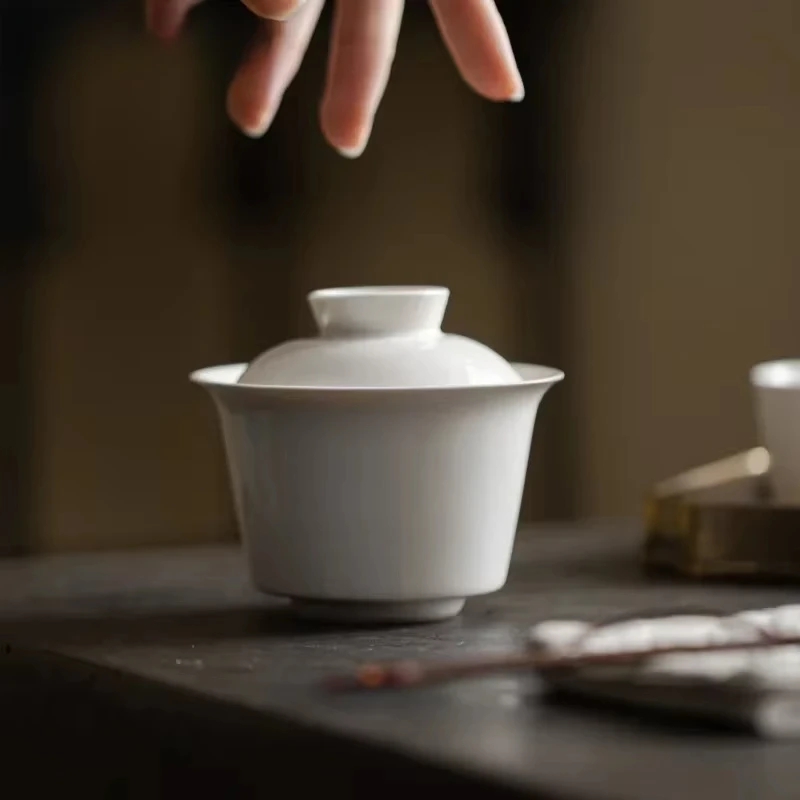Japanese Plant Ash Cover Bowl Ancient Gaiwan Japanese Hand Grasping Bowl Tea Tureen Tea Maker Cover Items Gift 140ml