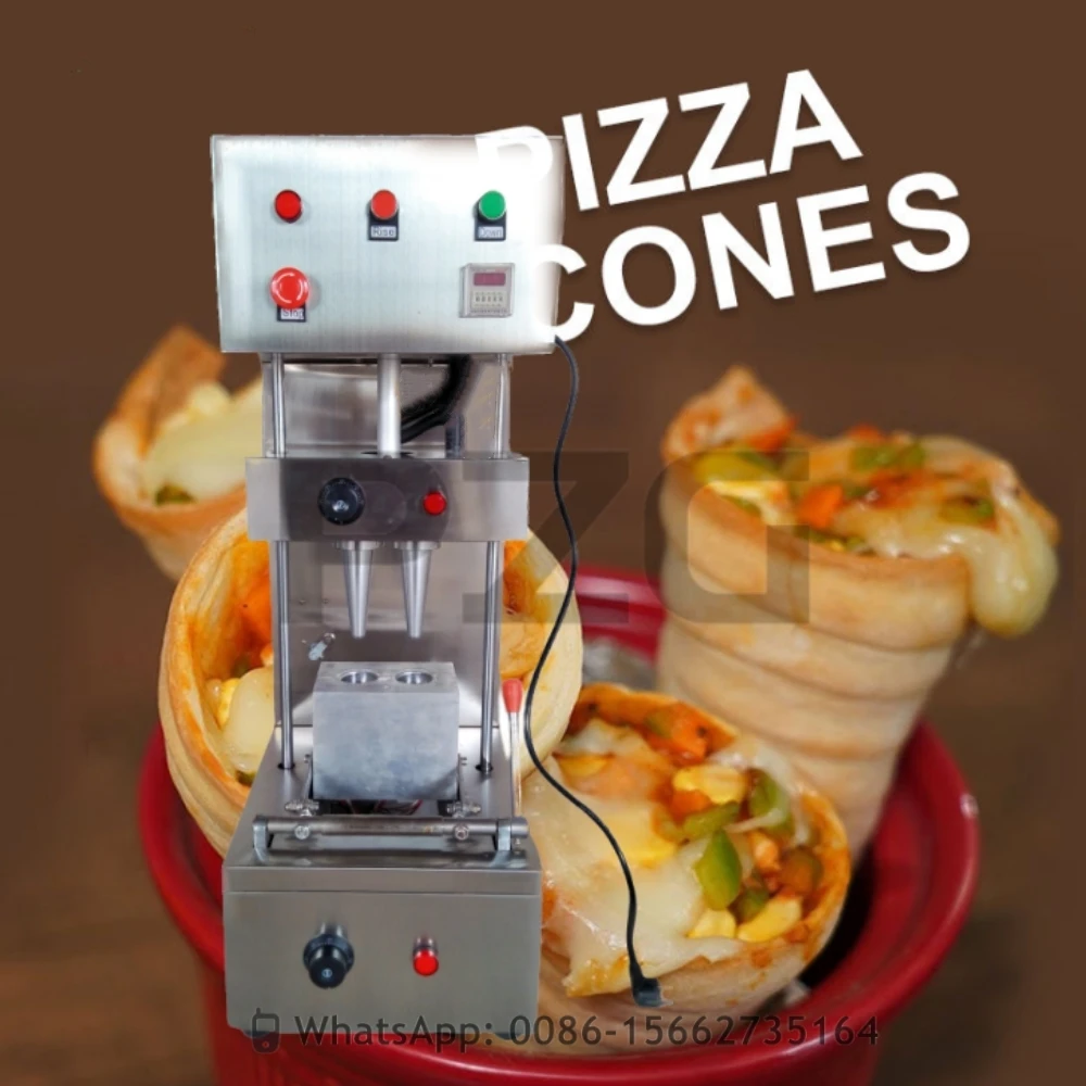 Description Picture 3 of item110V 220V 2 Cones Conch Shape Pizza Cone Making Machine Rotary Pizza Cone Oven Pizza Cone Warmer Showcase