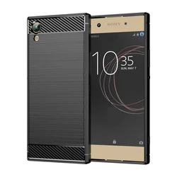 Coque en silicone en fibre de carbone de luxe pour Sony Xperia - Couverture de protection premium