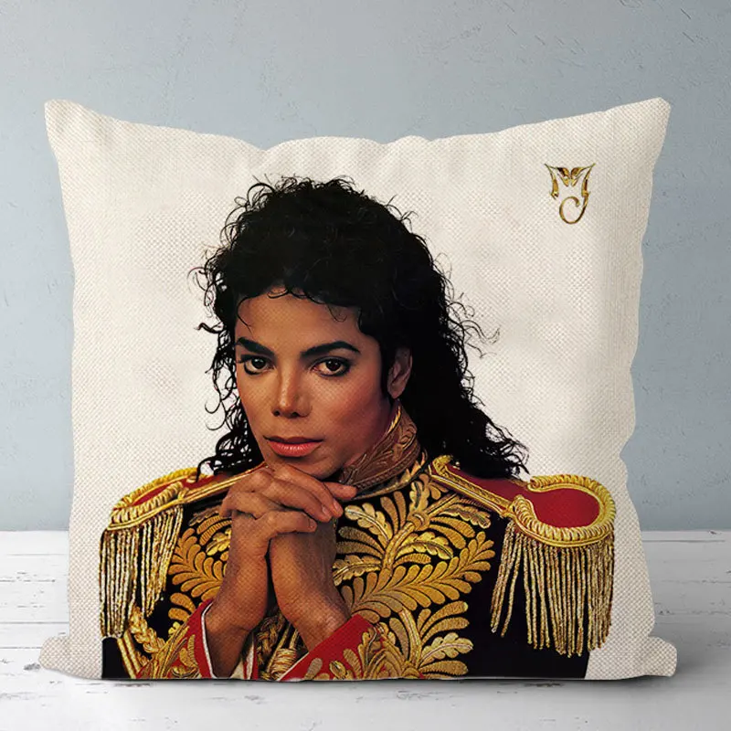 America Michael Jackson Cushion Cover Singer Star Character Portrait Pillow Cover Living Room Bedroom Art Pillowcase