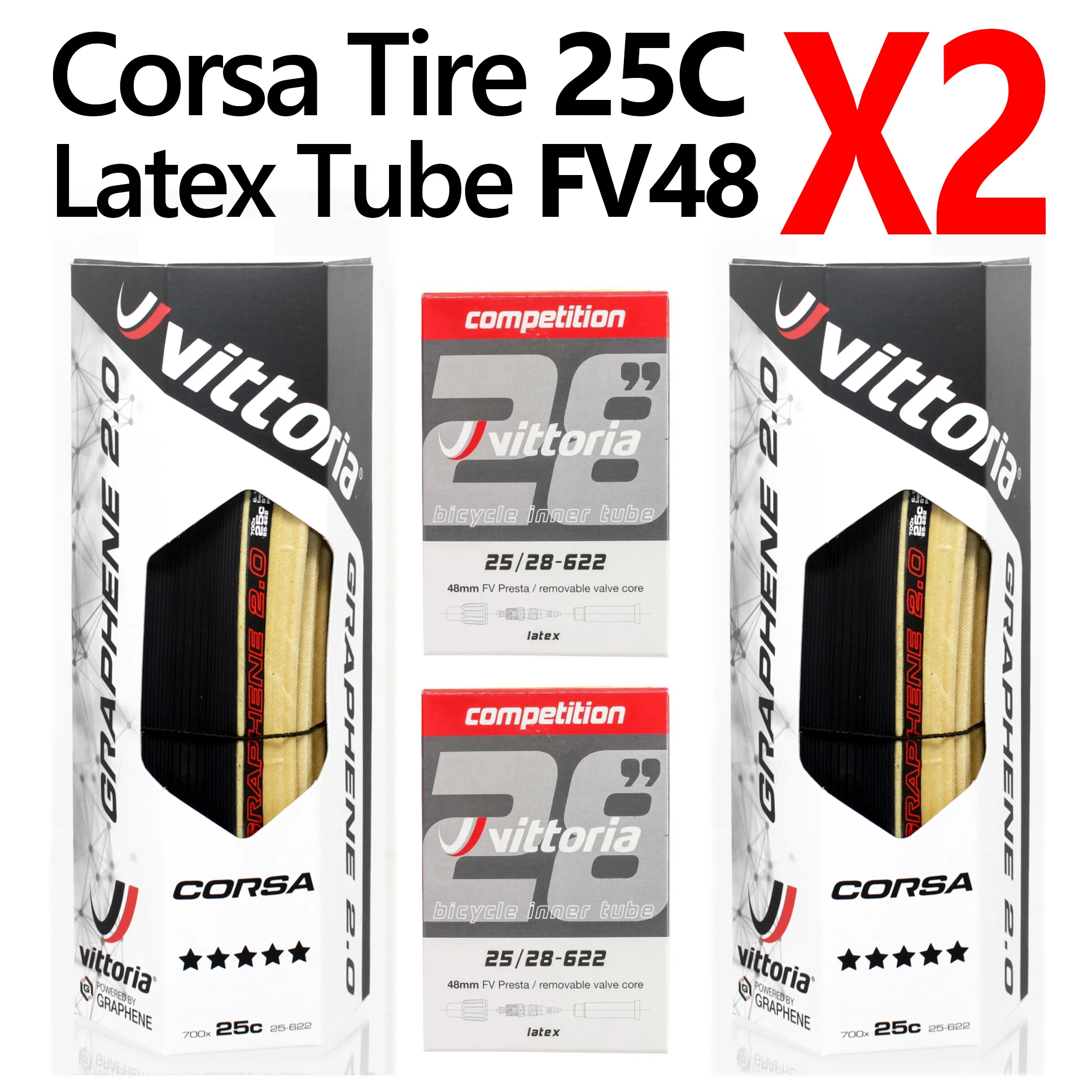 vittoria CORSA GRAPHENE 2.0 25cセット - 自転車