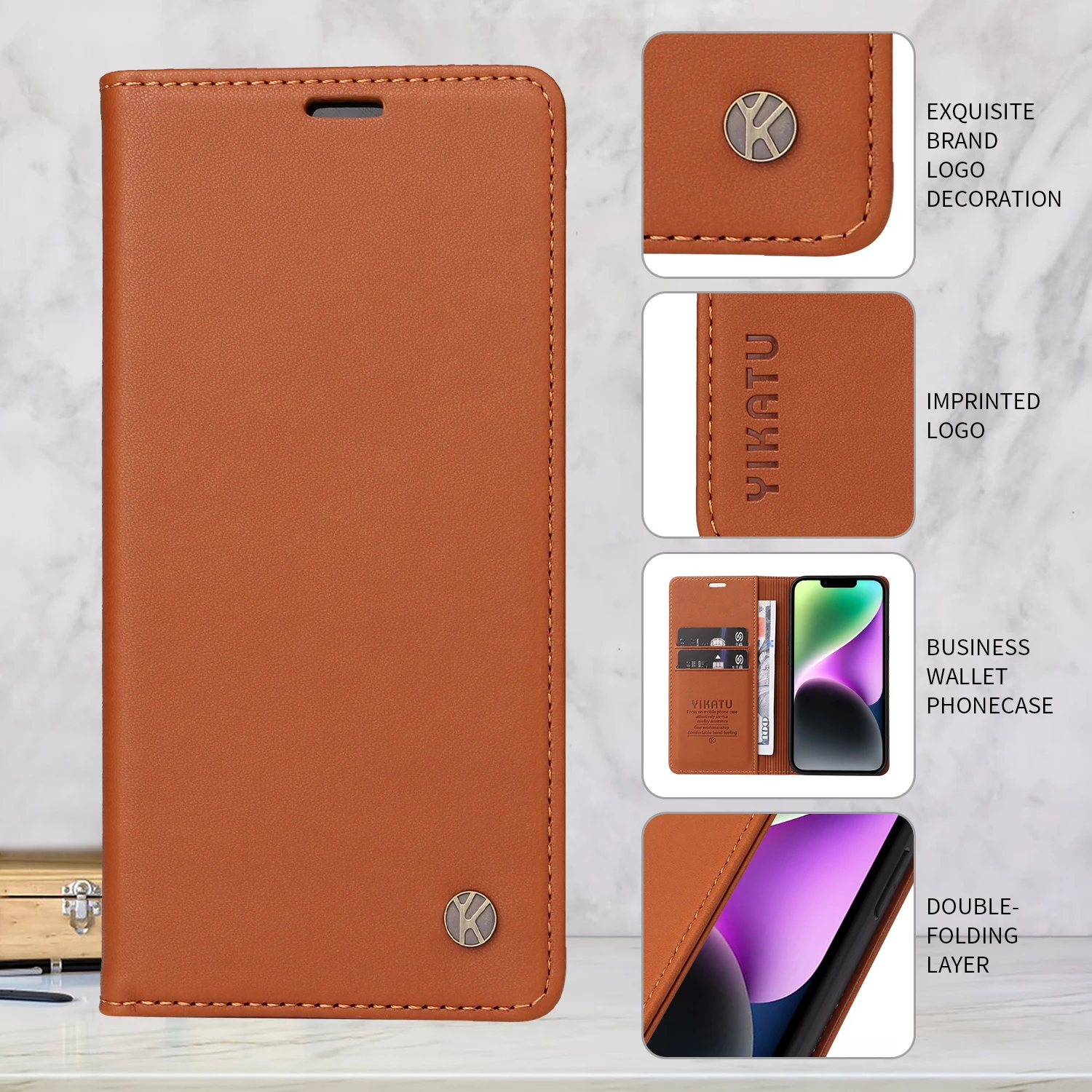 Premium Magnetic Leather Wallet Case