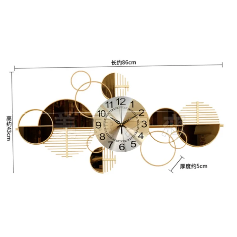 Orologio da parete di lusso Design moderno arte grande formato colore oro  semplice orologio da parete