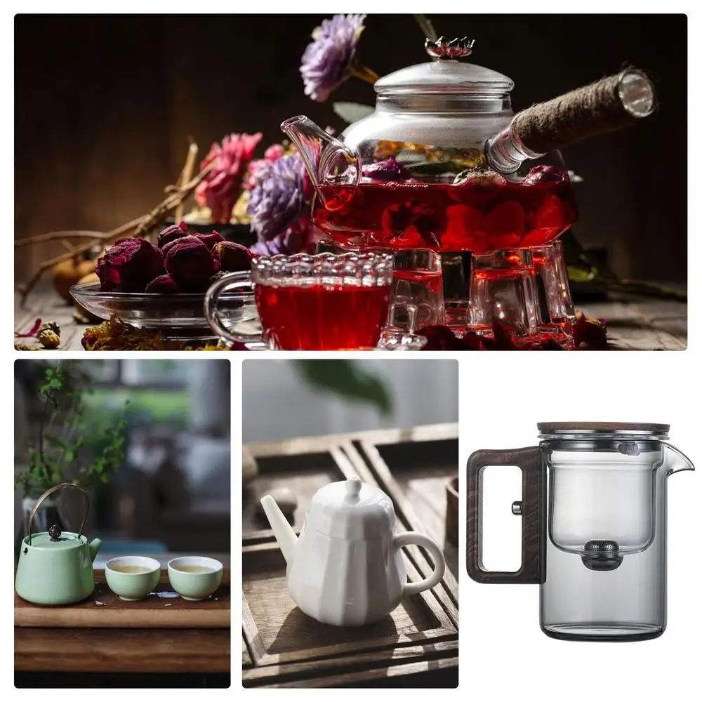 Description Picture 5 of itemGlass Tea Pot Multipurpose Transparent Tea Pot 520ml Portable Tea Pot With Strainer Dishwasher Safe Teapot For Green Tea Black