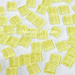 Handmade DIY Colored Crystal Ceramic Mosaic Tiles - 50 Piece Set for Decorative Wall Art and Crafts (Macaroon Yellow)