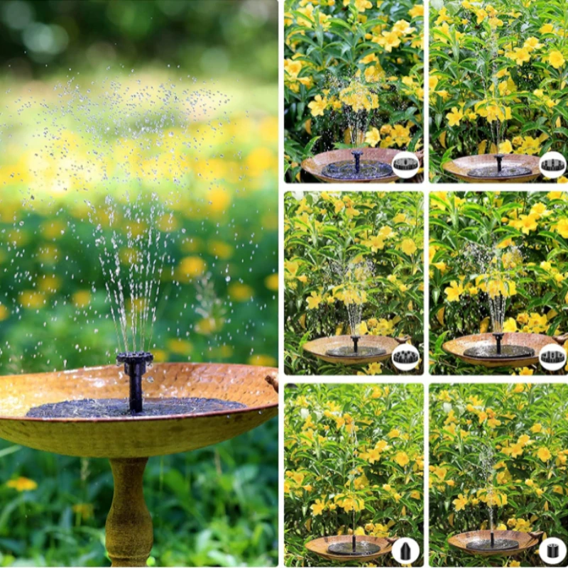 Pequeña fuente solar en un baño improvisado de pájaros en el jardín con  adoquines para proporcionar percas para beber y bañarse Fotografía de stock  - Alamy