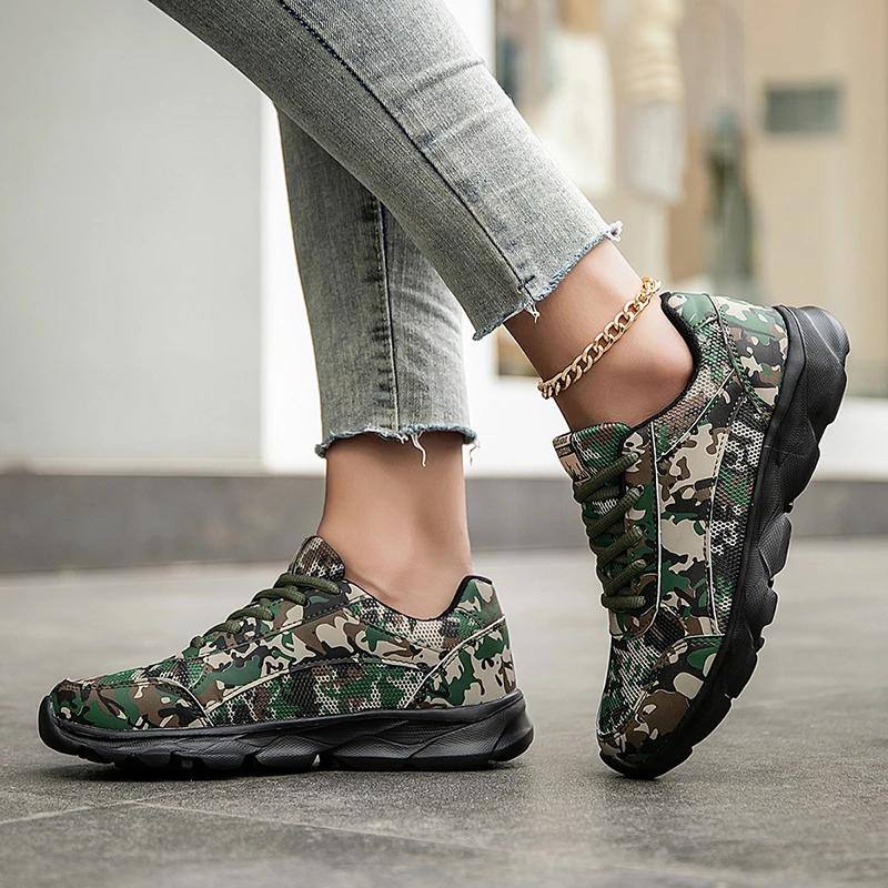Female Camouflage Running Shoes Spring Autumn Women Athletic Fitness Jogging Sneakers Big Size 41 42 Sports Training Shoes