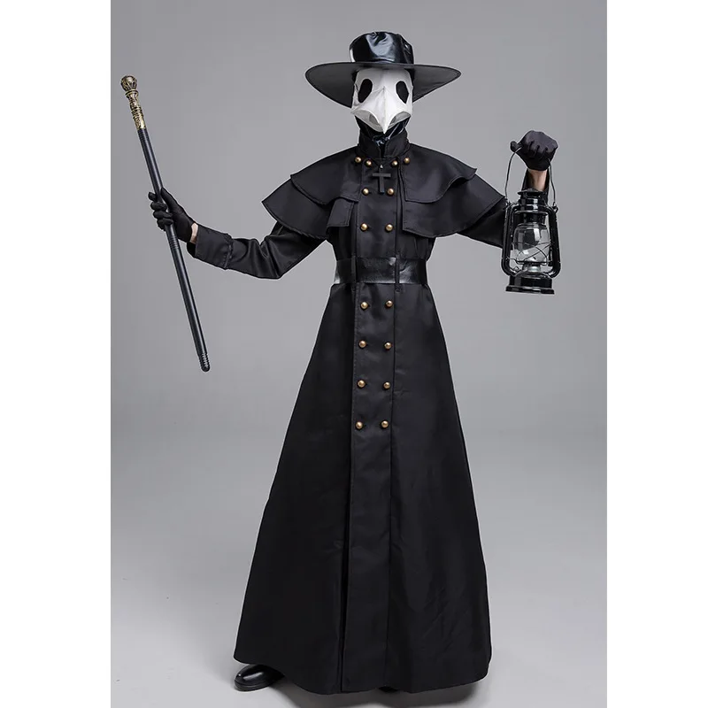 

Костюм Чумного доктора в стиле панк для Хэллоуина для взрослых среднего возраста, ворона с длинным рукавом, унисекс