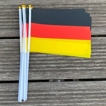 xvggdg  100pcs  14 * 21cm  Germany  hand flag Promotion Wholesale Small  Germany  Hand Waving National Flag