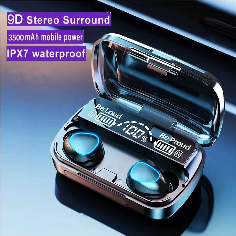 

Беспроводные наушники TWS, Bluetooth-наушники, Спортивная стереогарнитура, наушники-вкладыши с микрофоном, зарядный бокс 3500 мАч, наушники-аудиофилы