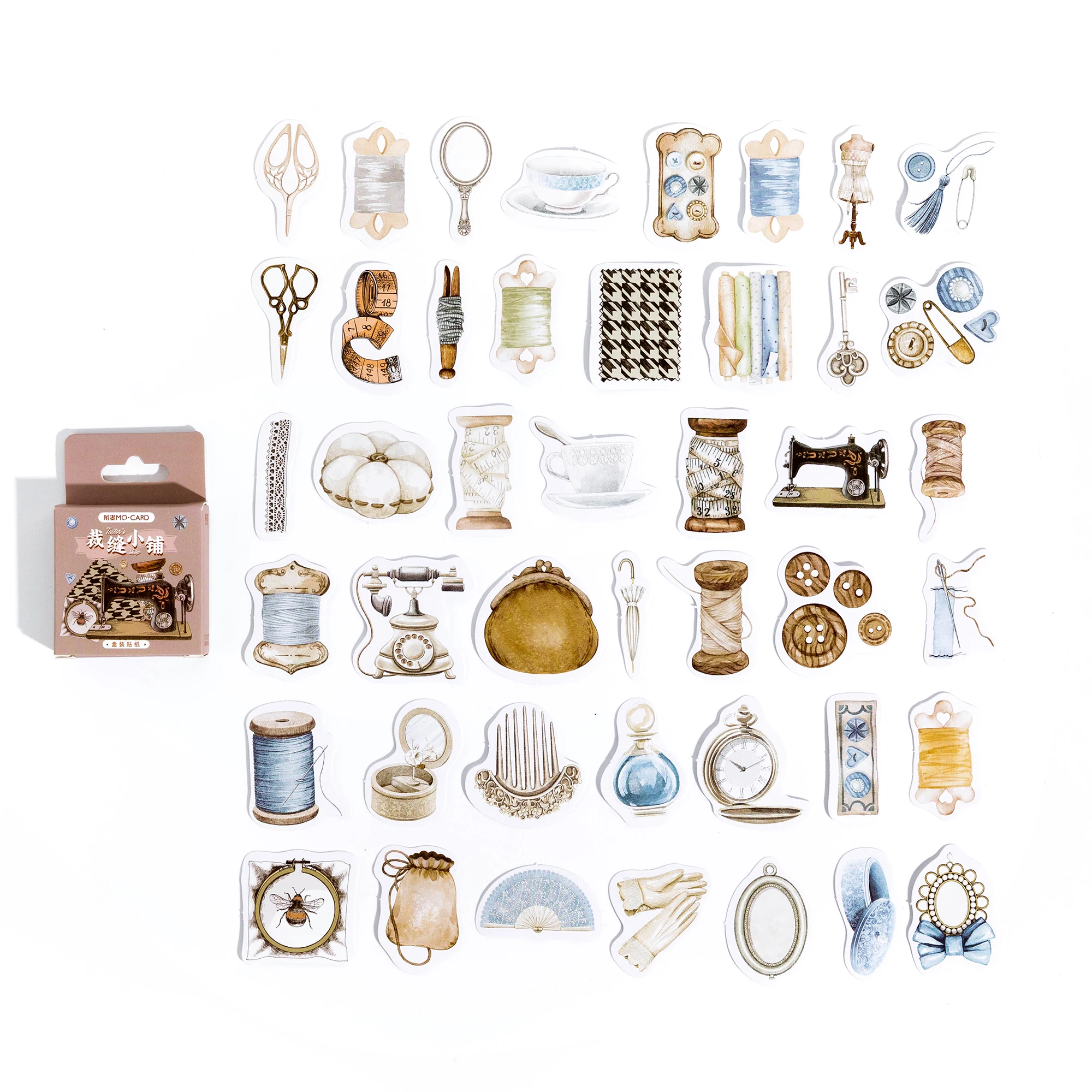 

45Pieces Box Mini Stickers Tailor Shop Decoration tailor Material School backing Supplies Backing Scrapbooking 4CM