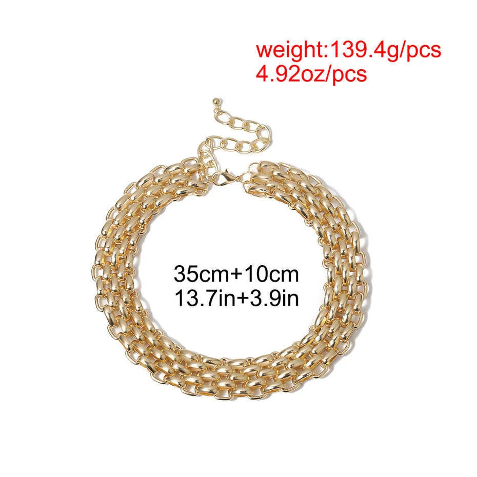 Übertriebene einzigartige große klobige Kette Halsband Halskette Kragen Steampunk Männer Punk Twisted Lock dicke Eisen Halskette für Frauen Schmuck – Detail 19