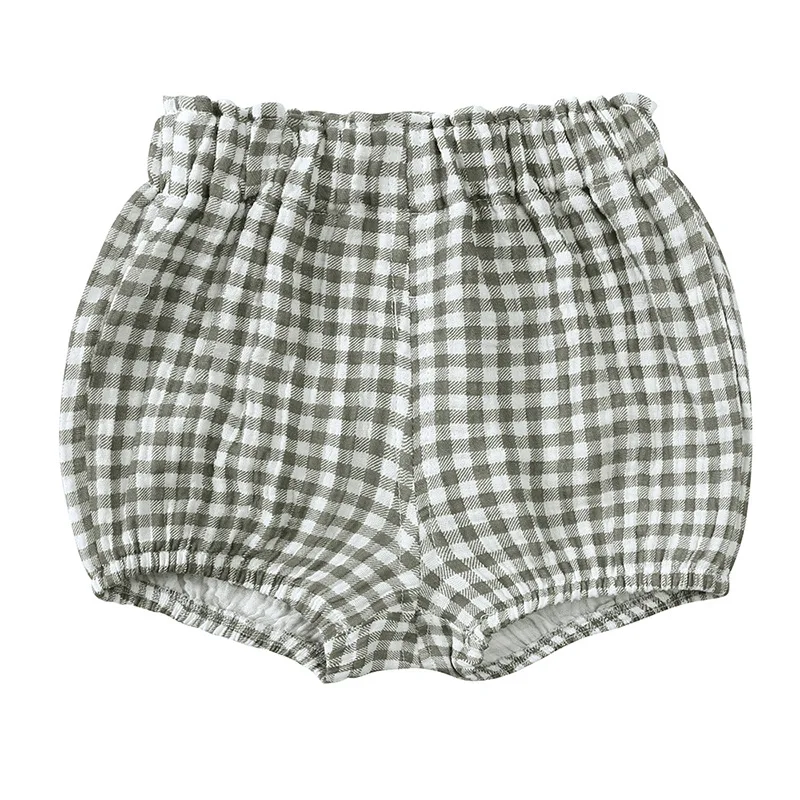 Casual Shorts Cotton Shorts Baby Cotton Bloomers Summer Boys Shorts Bear Grid Print Cotton Toddler Baby Girl Bread Shorts Pants Fashion Newborn Bloomers Bebe Pantalon 0-36M