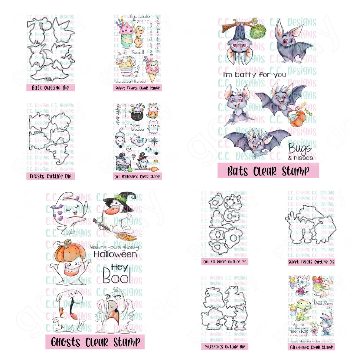 

2022 New Halloween Bats Ghosts Cutting Dies and Stamps Scrapbook Diary Decoration Embossing Template Diy Greeting Card Handmade