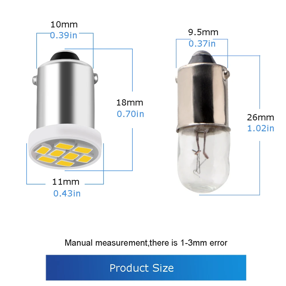 10PC BA9S LED  12V 24V 6.3V 6V Led  T4W T11  ȣ  1895 1891 64111 Led  755 44 47 1893