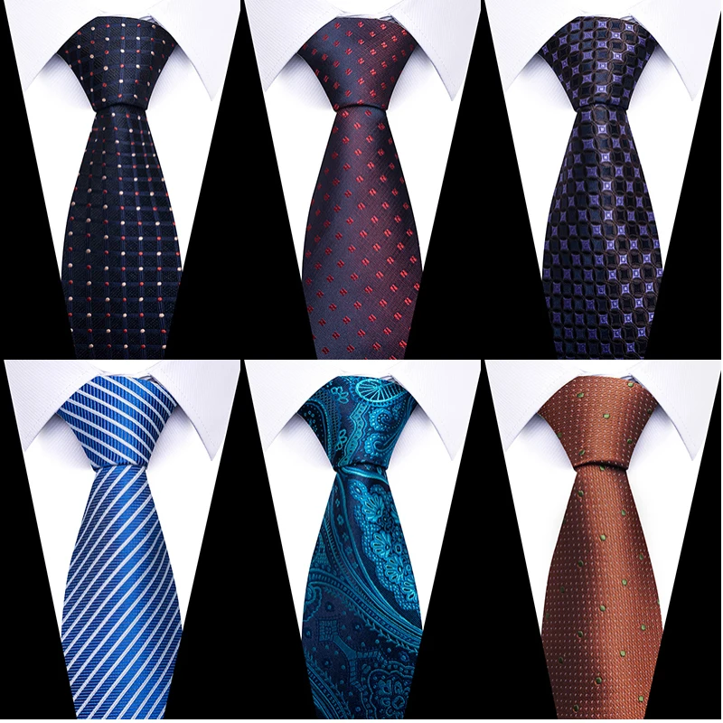Silk Tie Gravatas Fashion Woven 8 cm Silk Necktie Wedding Accessories Blue Man Dot Fit Group Party Office neck tie bolo tie