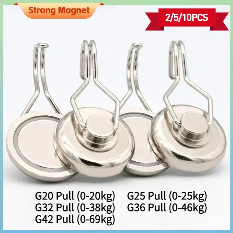360 Degrees Rotating Magnetic Hook Strong Power Hooks Magnet Super Punch-free Self-adhesive Key Hanger Wall Magnetic Key Holder