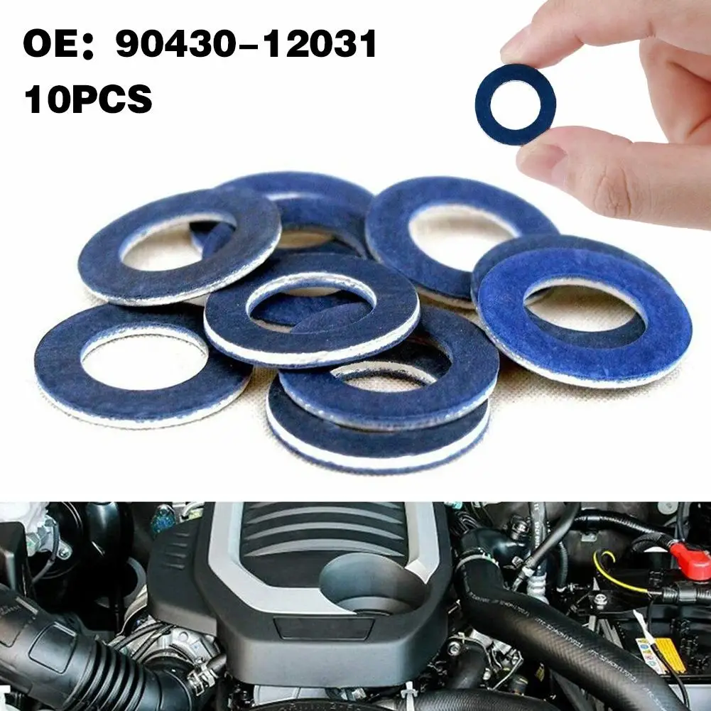 10x Car Engine Thread Oil Drain Sump Plug Gaskets Washer 12mm Hole Nut Seal Ring For Toyota Lexus OE# 90430-12031