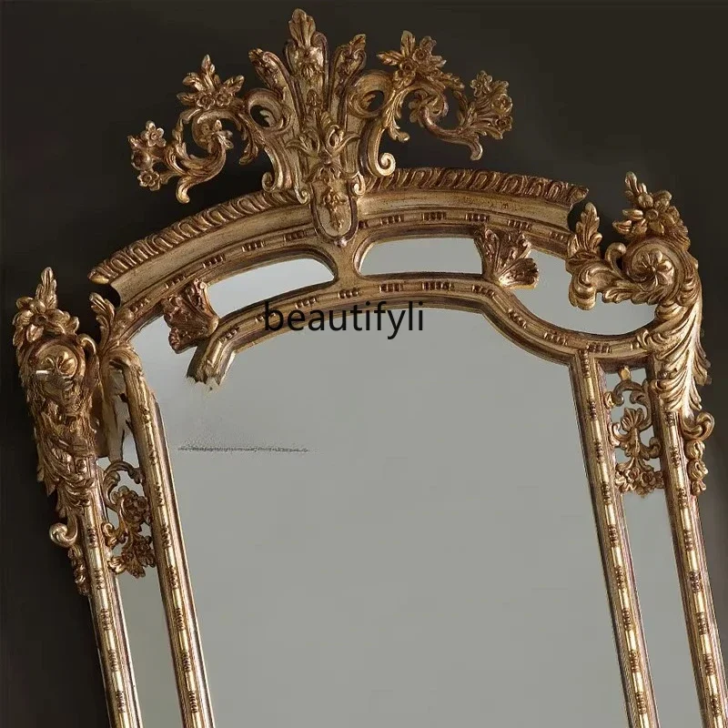 値下げ↓装飾が美しい ゴールドミラー 値下げ↓装飾が美しい ゴールドミラー zxオールドゴールド装飾ミラー