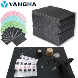 Tattoo Clean Pad Foldable Nail Polish Disposable Hand Cushion Tablecloth Lint Paper Pad Black 4 Colors Tattoo Bib Makeup Supply