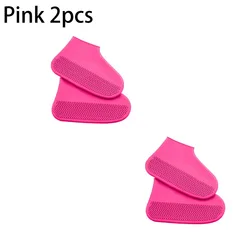 Waterproof Non-Slip Silicone Shoe Covers - Reusable & Wear-Resistant - XL(43-46) (Pink 2Pairs)