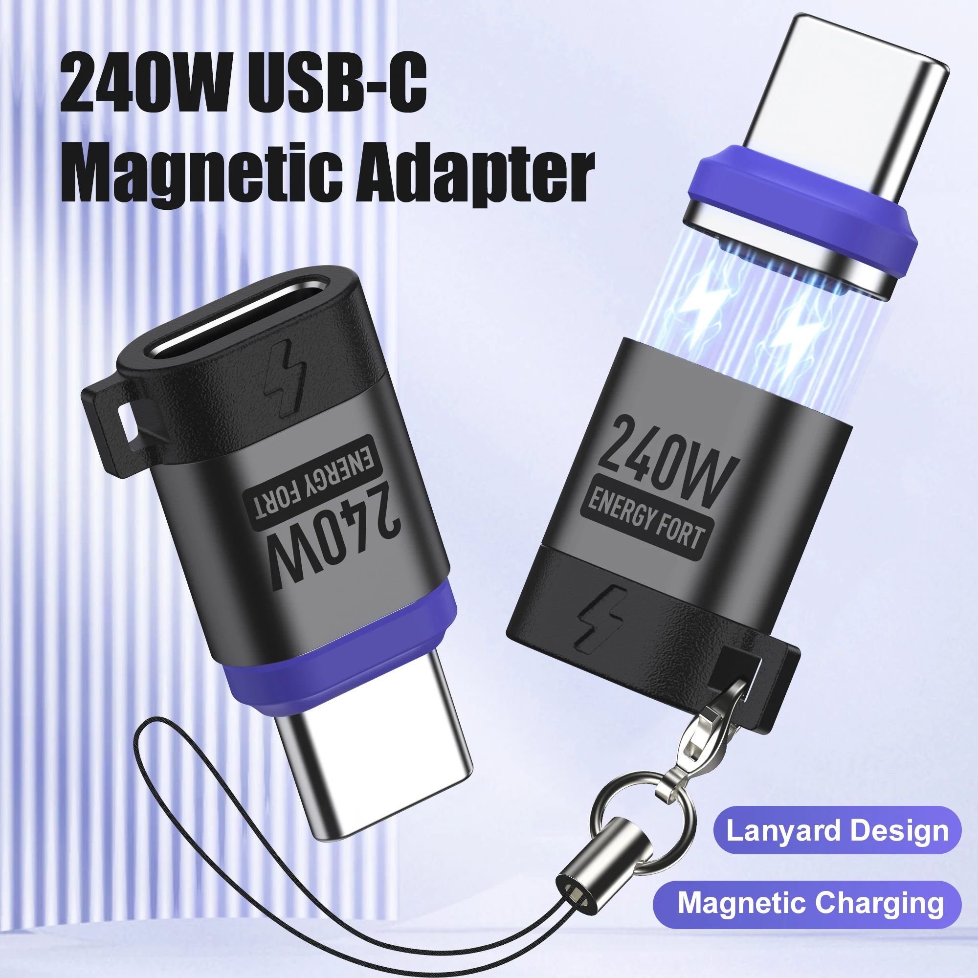 PD 240W Fast Charging Magnetic USB C Adapter Extender 480Mbps Data Transfer Type C Adapter For Samsung Iphone 15 Type C Devices 1