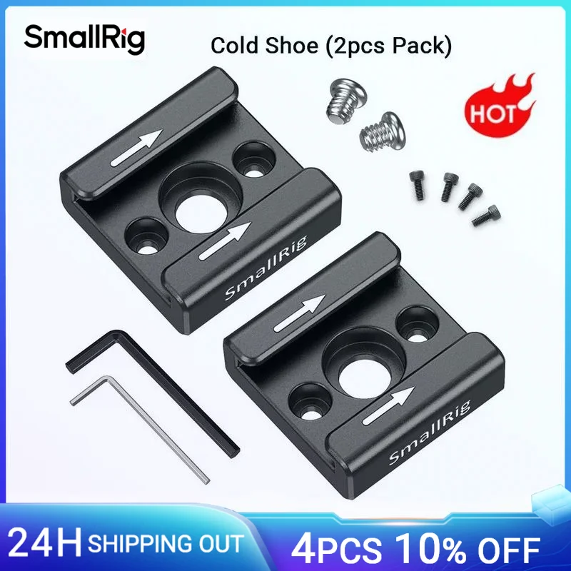 SmallRig Cold Shoe Mount Adapter With 1/4 Screws To Mount LED