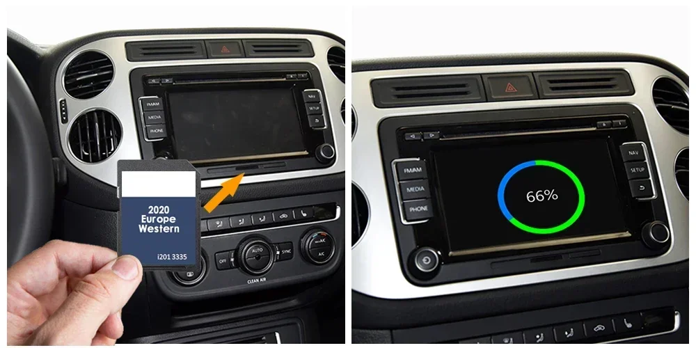 RNS 310 V12 서유럽 차량용 (폴로 6R 2009-2017년식) 지도 SD 카드 커버 네덜란드 노르웨이 오스트리아 폴란드