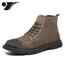 

New Fashion Martin Boots Men Low-Cut Genuine Leather Retro Ankle Boots Work Shoes Comfortable High-Top Wear-Resistant Men Shoes