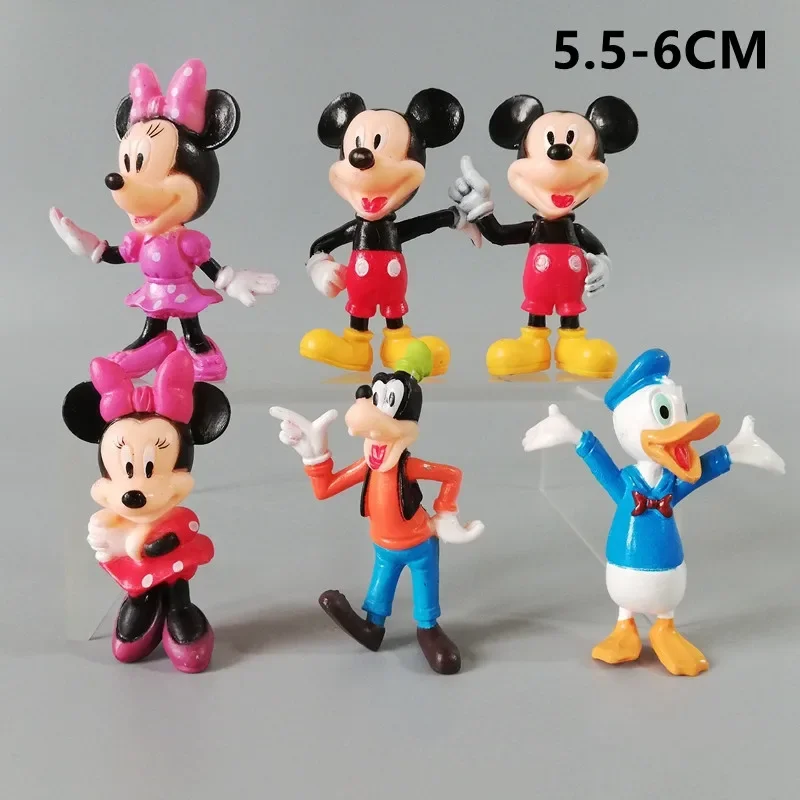 6Pcs/Set MINISO Mickey Mouse Anime Figures PVC Minnie Donald Duck Goofy Dolls Figurines Model Toys Decoration For Kids Gift - Bilde 6