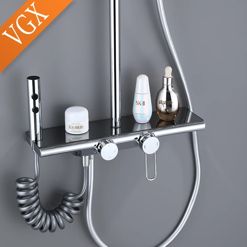 Shower Set Luxury Chrome Four-function Bathroom Faucet