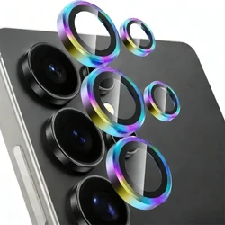 Titanium Alloy Camera Protector Ring with HD 9H Glass Rear Lens Case - Samsung S25 (Colorful - 04)