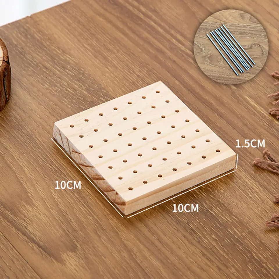 Planche à Tricoter Carrée En Bois DIY - Mini Métier à Tisser - Kit Créatif