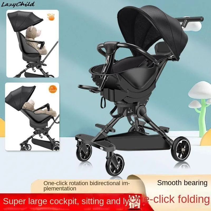 Baby Stroller Super Lightweight Foldable Portable Sitting And Lying Children's Two-way Stroller Baby High View Hot