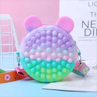 Cute cartoon colorful stress relief shoulder crossbody bag for boys and girls holiday gift kids stress relief pop fingertip toy 2
