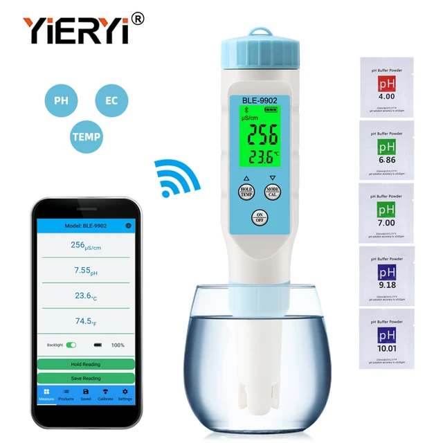 Yieryi Új Tds Ph -Mérő Ph/Tds/Ec/Hőmérsékletmérő Digitális Vízminőség -Monitor Tesztelő Medencék, Ivóvíz, Akváriumok Számára - Image 6