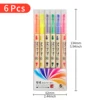 6Pcs/Set Double Head Fluorescent Highlighter Pen Markers Pastel Drawing Pen for Student School Office Supplies Cute Stationery 6