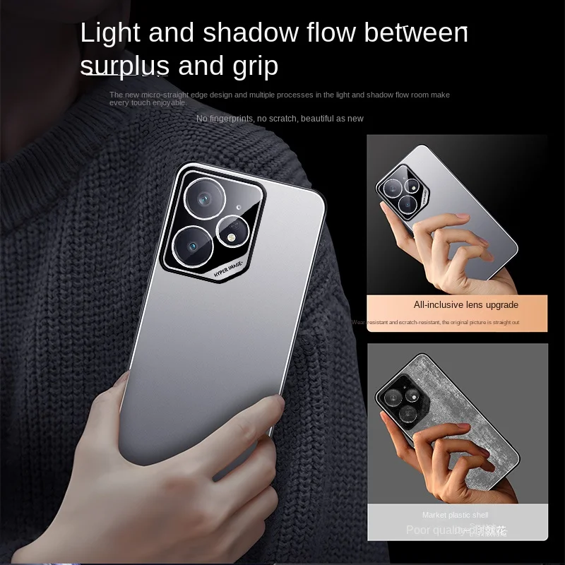Enhanced Aluminum Alloy TPU Anti-Slip Phone Case with Integrated Soft Lens Protection