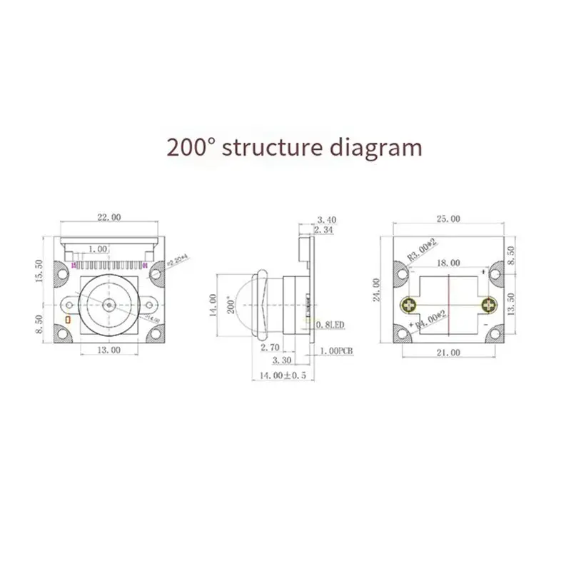 E-Easy To Use-라즈베리 파이 5 카메라용 8MP 카메라 모듈 IMX219 200도 시야각 CSI 인터페이스 카메라