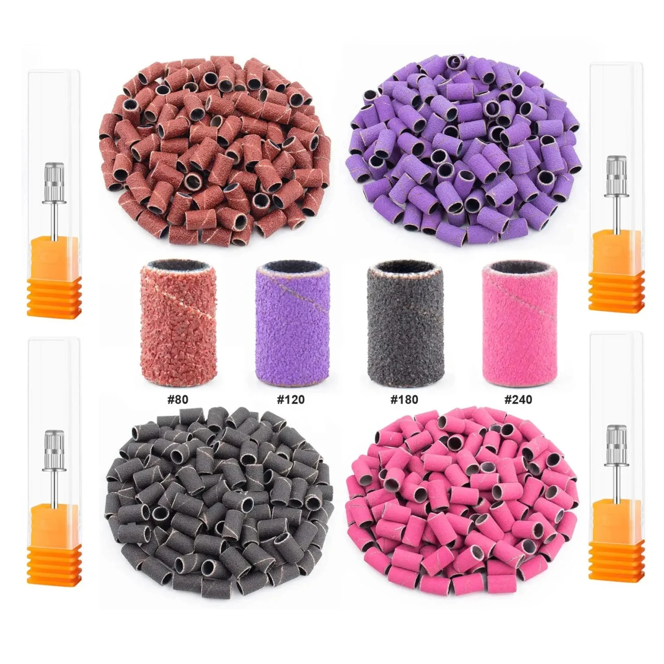 Sanding Bands For Nail Drill Nail Sanding Cap Professional 50 Pcs 4