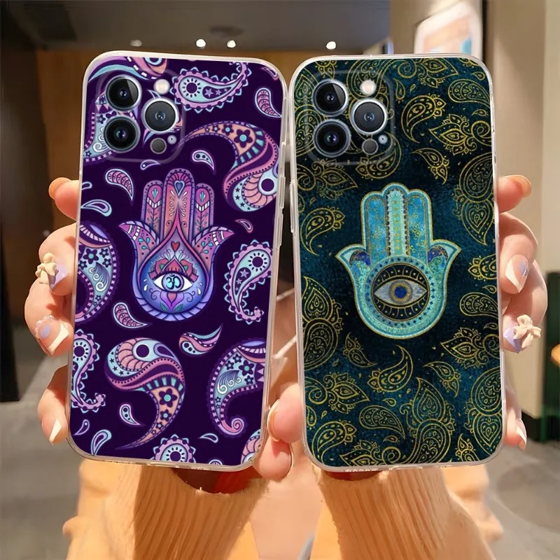 Custodia Per Telefono Hamsa Hand Of Fatima 2023 Hot Trasparente Per Iphone 14Pro 11 12 13 Pro Max Mini 6 6S 7 8 Plus X Xr Xs Se2020 Cover