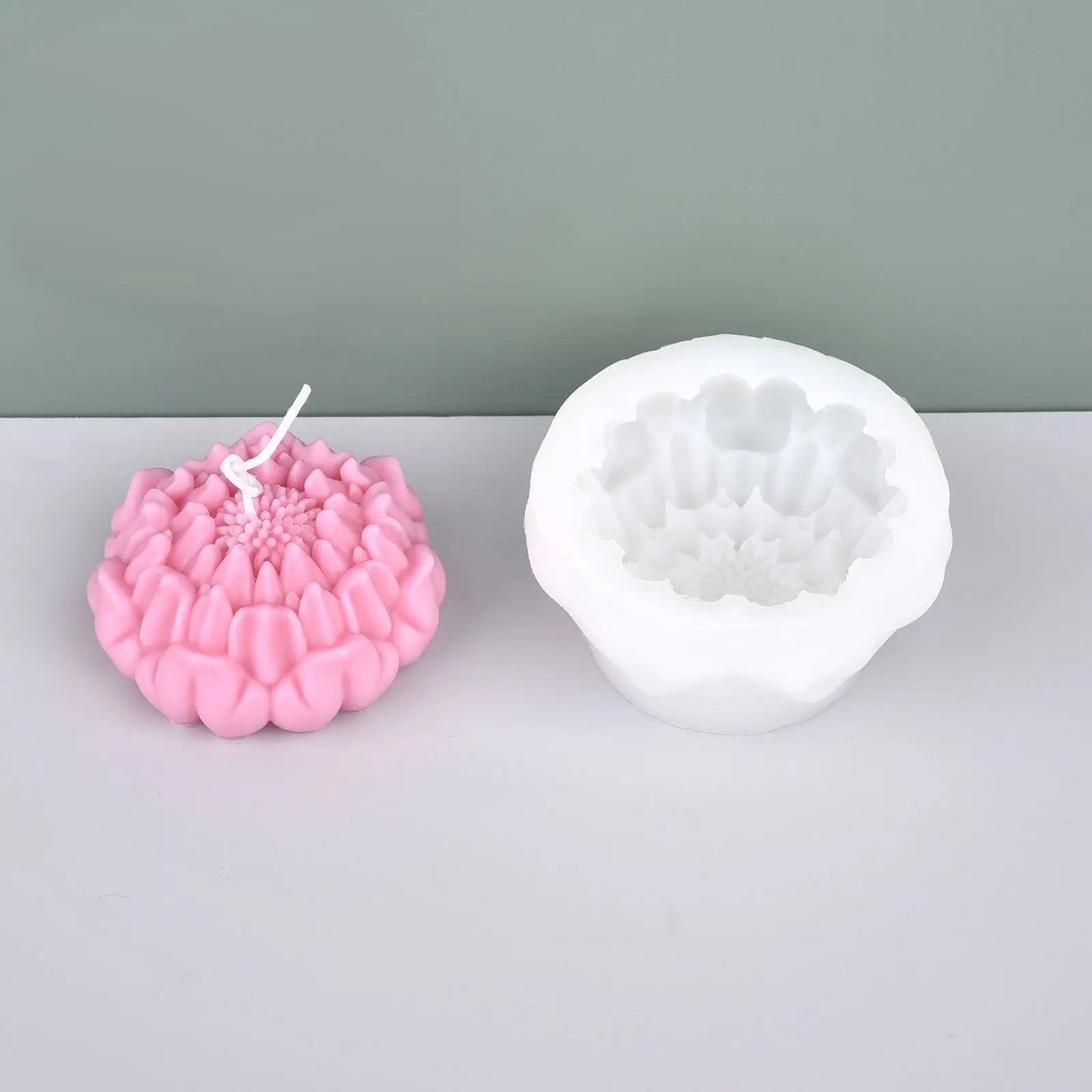 Stampo Per Candele A Forma Di Cuore E Rosa 3D, In Silicone, Per Resina E Sapone Fai Da Te, 6,5x8,4x3,7 Cm, Idea Regalo San Valentino