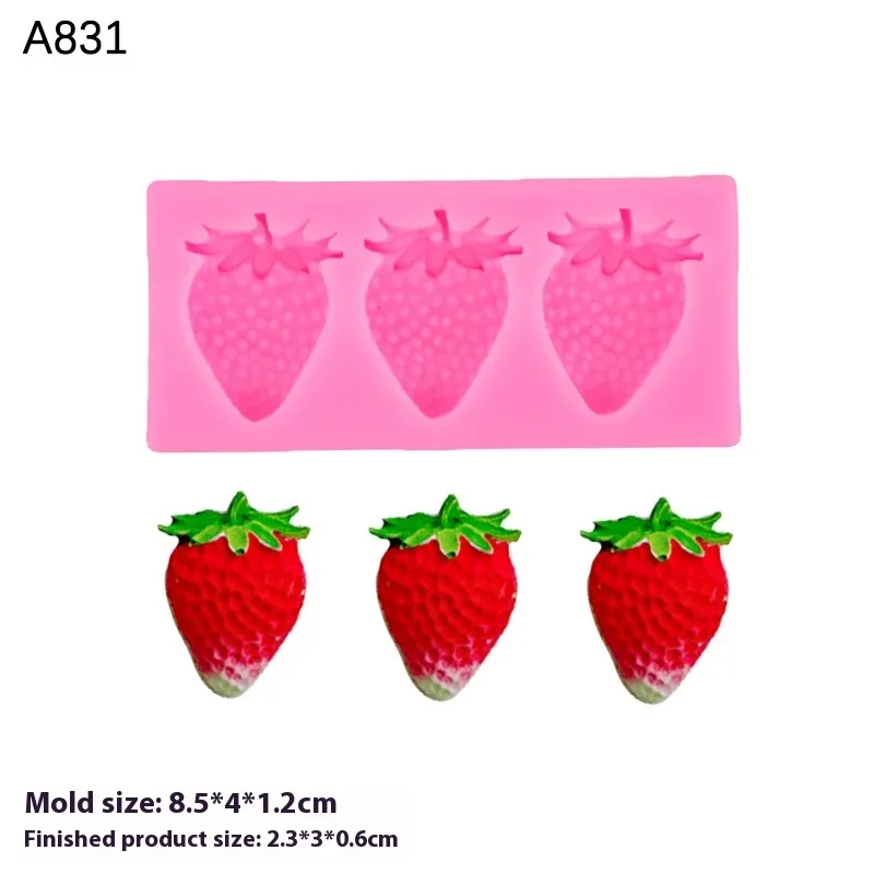 Hot Fruit Pineapple Strawberry Silicone Sugarcraft Mold Resin Tools Cupcake Baking Mould Fondant Cake Decorating Tools