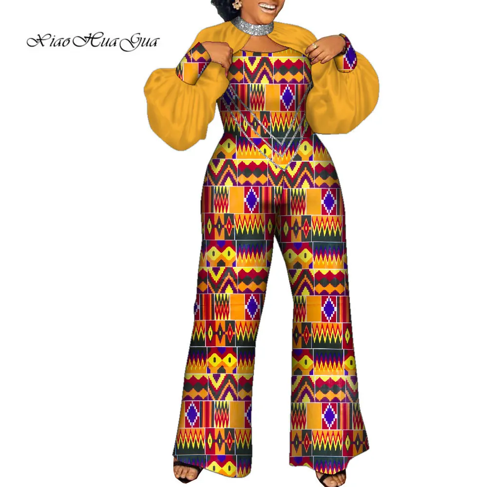 africa dress African Dashiki Jumpsuit Pants for Women Party Wedding Rompers Jumpsuit Long Sleeve Wide Leg Trouser Africa Women Clothes Wy9893 african dress style