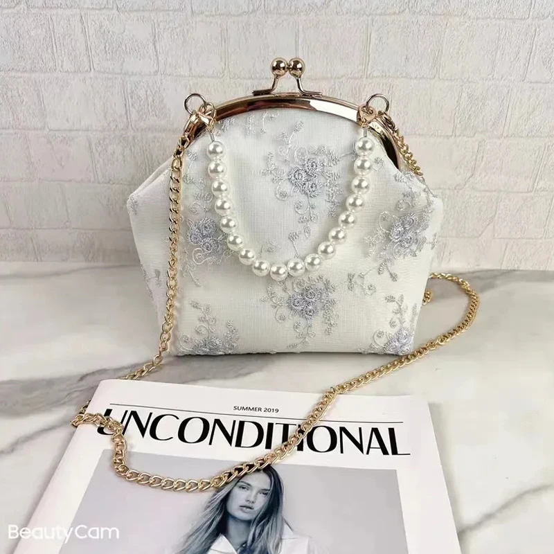 

Vintage Fashion Lace Designer Wedding Purses for Women Shoulder Crossbody Bags Chain Strap Women's Handbags Bag Bags