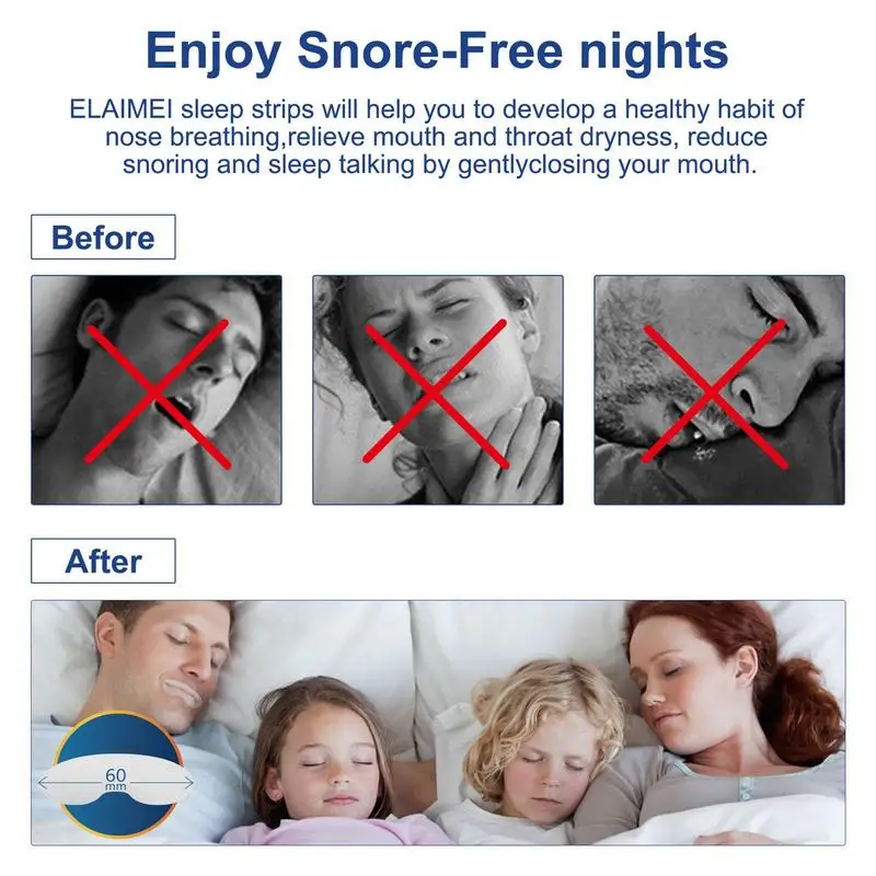 Sleep Strips Mouth Tape 120pcs Nasal Breath Sleep Patch Gentle and Effective Nose Breathing Tape for Car Hotel Travel Business