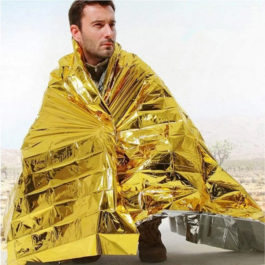 Outdoor lifesaving and emergency insulation blanket-gold 210 * 130CM